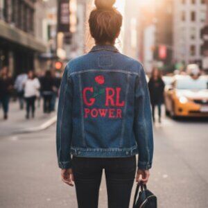 Custom Levi’s Jean Jacket “Girl Power” Size Large